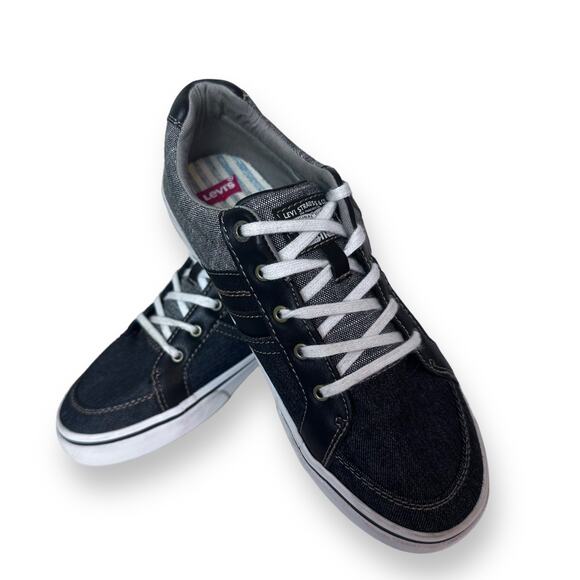 Levis Kids Sneakers Denim Chambray Multi Tonal  Lace Up Low Top Size US 6 - Picture 4 of 15